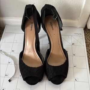 Style & Co. Black Peep-Toe Heels